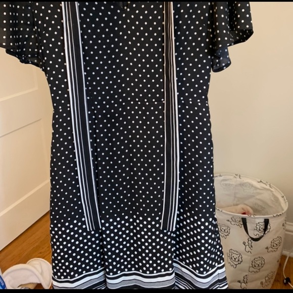 Polka dot sailor style dress with tie up bow - Picture 3 of 3